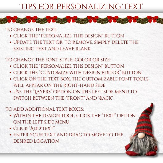 Gezellige Rode Feestelijke Gnome Kerst Flat Vakant Feestdagenkaart