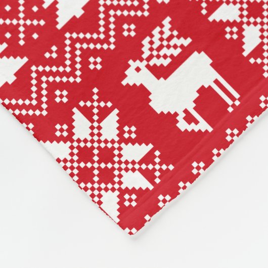 Gezellige rode kersttrui geïnspireerd patroon fleece deken (Hoek)