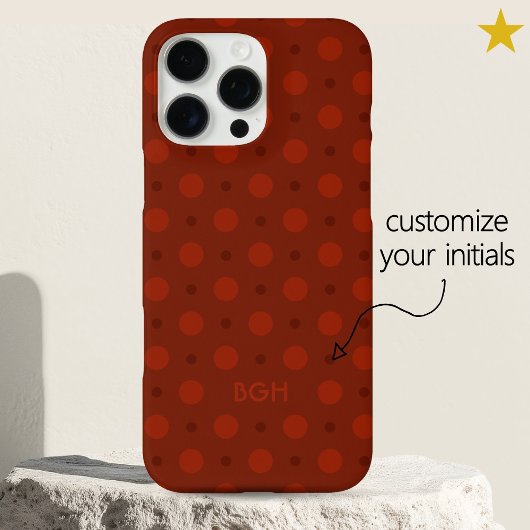 Gezellige rode oranje stippenpatroon aangepaste na Case-Mate iPhone case