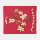 Gezellige rode peperkoek man kerst fleece deken (Voorkant (Horizontaal))