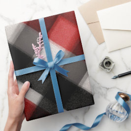 Gezellige rode zwarte houthakkers essenhouten ruit cadeaupapier