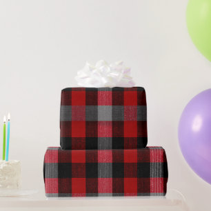 Gezellige rode zwarte houtvester Asam geruite patr Cadeaupapier
