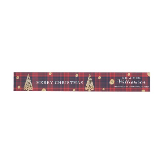 Gezellige Rood & Blauw Plaid Moderne Kerstboom (Individueel)