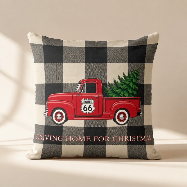 Gezellige Route 66 Kerst Home Accent Kussen (Creator heeft geüpload)