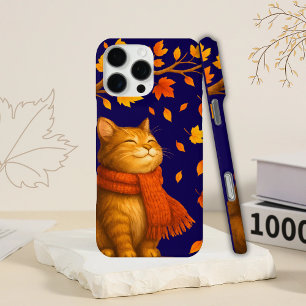 Gezellige Royal Blue Autumnal Schattigee Cat iPhone 16 Pro Max Hoesje