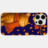 Gezellige Royal Blue Autumnal Schattigee Cat Case-Mate iPhone Case (Achterkant (horizontaal))