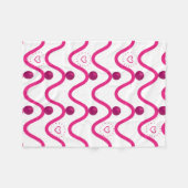Gezellige Roze Golven & Harten Patroon Deken (Voorkant (Horizontaal))
