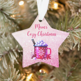Gezellige Roze Warme Chocolade Kerstmis Ornament