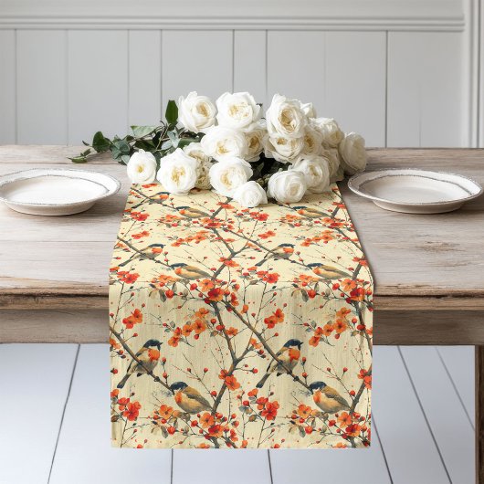 Gezellige Runner met Herfst Birds en Woodland Flor Lange Tafelloper