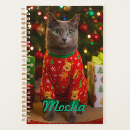 Gezellige Russische Blauwe Kat Kerst Persoonlijk Planner