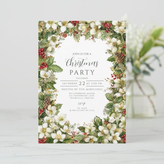 Gezellige Rustieke Evergreen Kerstmis Kaart (Staand voorkant)