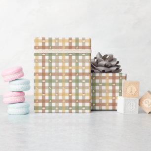 Gezellige Rustieke Gingham Patroon Inpakpapier Rol