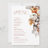 Gezellige Rustieke Herfst 5x7 Dinner Menu Kaart (Voorkant)