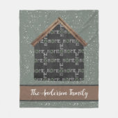 Gezellige rustieke huis familienaam fleece deken (Voorkant)