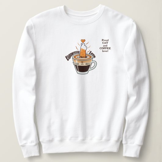Gezellige Rustieke Kat Koffie Liefhebber Grappige Trui (Design voorkant)