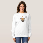 Gezellige Rustieke Kat Koffie Liefhebber Grappige Trui (Voorkant volledig)