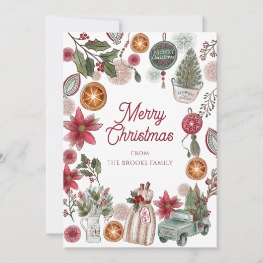 Gezellige rustieke kerst feestdagenkaart (Voorkant)