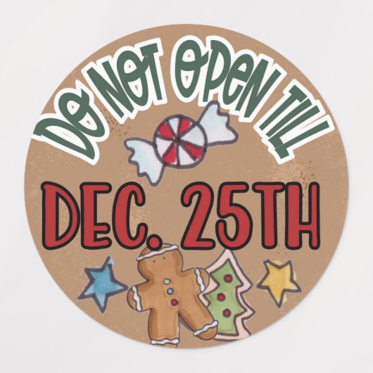 Gezellige Rustieke Kerst Kraft Theme Classic Stick Labels (Design 1)