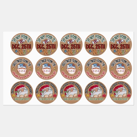 Gezellige Rustieke Kerst Kraft Theme Classic Stick Labels (Vel)