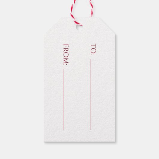 Gezellige rustieke kerstvakantie cadeaulabel (Achterkant)