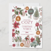 Gezellige rustieke kerstvibes feestdagenkaart (Voorkant)