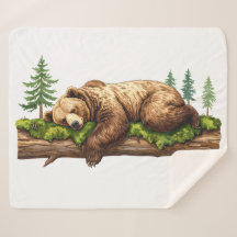 Gezellige rustieke slapen Beer Waterverf