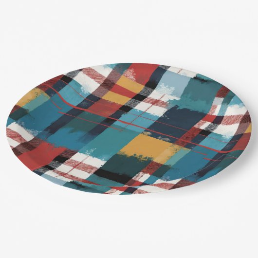 Gezellige Rustieke Winter Geplay in Blauwgroen Roo Papieren Bordje (Gekanteld)