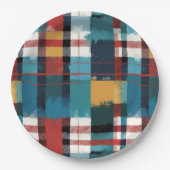 Gezellige Rustieke Winter Geplay in Blauwgroen Roo Papieren Bordje (Voorkant)