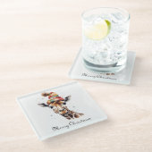 Gezellige Safari Kerstmis, op maat Glazen Onderzetter (Schuin)