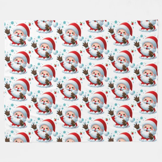 Gezellige Santa Fleece deken (Voorkant (Horizontaal))