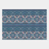 Gezellige Scandinavische Blauwe & Perzik Winter Tr Inpakpapier Vel (Voorkant 2)