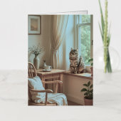 Gezellige Scandinavische Window Nook – Elegant Folie Wenskaart (Voorkant)