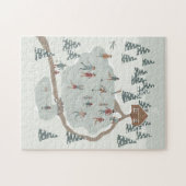 Gezellige schaatsbaan Winter illustratie Legpuzzel (Horizontaal)