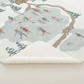 Gezellige schaatsbaan Winter illustratie Sherpa Deken (3/4)