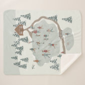 Gezellige schaatsbaan Winter illustratie Sherpa Deken (Voorkant (horizontaal))