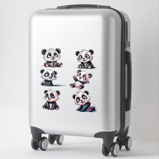Gezellige schattige cartoon Panda's Sticker (Koffer)