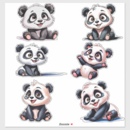 Gezellige schattige cartoon Panda's Sticker