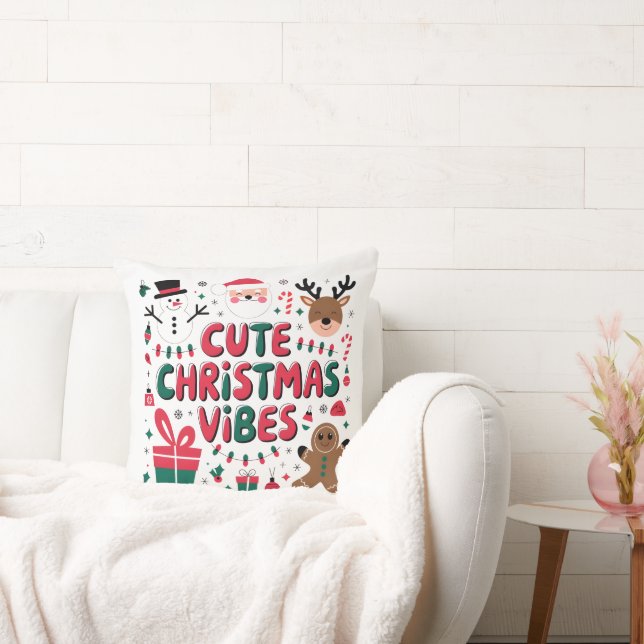 Gezellige "Schattige Kerstsfeer" Worpkussen Kussen (Bank)