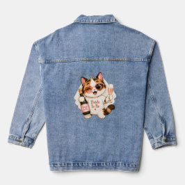 Gezellige Schattige Schimmelkat Bruid in spe Denim Jacket
