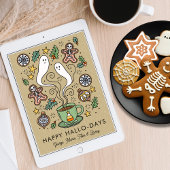 Gezellige Schattigee Halloween Christmas 3 Foto Feestdagenkaart