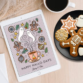 Gezellige Schattigee Halloween Christmas 4 Foto Feestdagenkaart