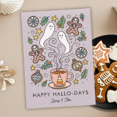 Gezellige Schattigee Halloween Christmas 4 Foto Feestdagenkaart