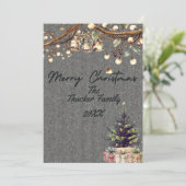 Gezellige Schattigee rustieke kerst Kaart (Staand voorkant)