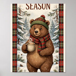 Gezellige Schotse Seizoen — Schotse Beer Winter Ku Poster