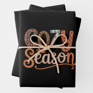 Gezellige Seizoen Retro Herfst Wordt Gezellig Than Inpakpapier Vel