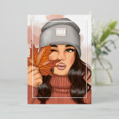 Gezellige Seizoensherfst - Kerstmis Folie Feestdagenkaart (Staand Voorkant)