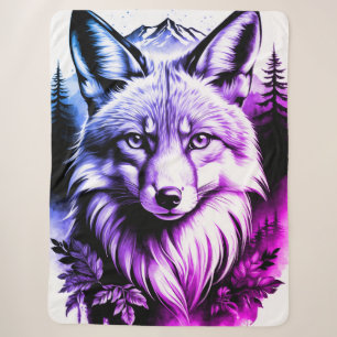 Gezellige Sherpa-deken met levendig Fox-ontwerp - Sherpa Deken