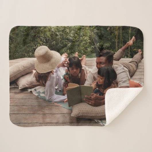 Gezellige sherpa gepersonaliseerde foto deken - aa (Voorkant (horizontaal))