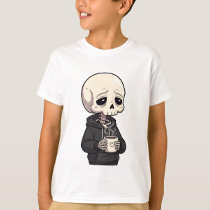 Gezellige Skelet Koffie Kinderen T-shirt