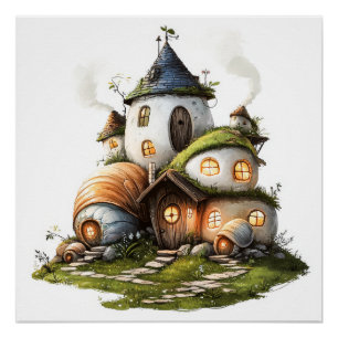 Gezellige Slakkenhuisjes Perfect Poster